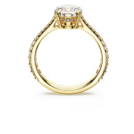 Stilla cocktail ring Round cut, Pavé, White, Gold-tone plated